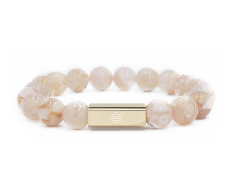 Cherry Blossom Agate-Gold